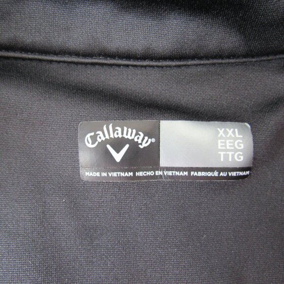Callaway Men's Black Long Sleeve Pullover Jacket Shirt 1/4 Zip Pockets Size XXL - Picture 9 of 10